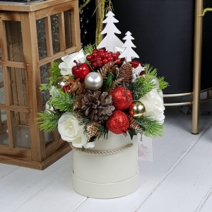 Flowerbox kompozycja świąteczna pudełko Frost S choinka