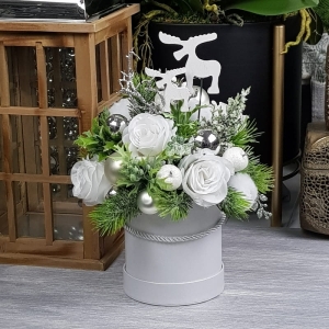 Flowerbox kompozycja świąteczna pudełko Igar S renifer