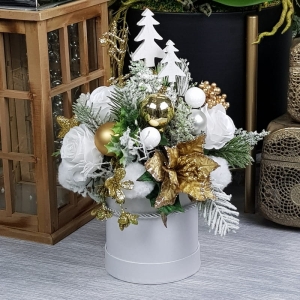 Flowerbox kompozycja świąteczna pudełko Soren S choinka
