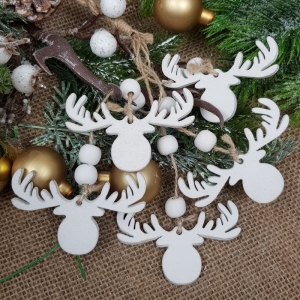 Girlanda jeleń renifer drewno 5 szt