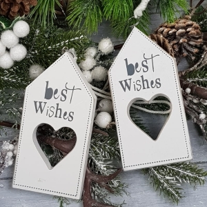 Zawieszka domek serce BEST WISHES 
