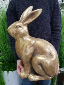 Zając złoty figurka gold XL 52cm