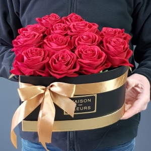 Flowerbox róże w sercu Luxury flowers L
