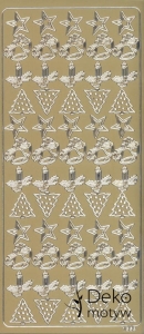 Stickersy naklejki ażurowe samoprzylepne Święta 1868 złote