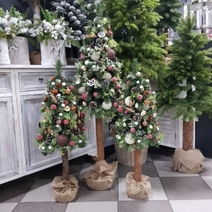 Choinka na pniu dekorowana Tatra 125 cm natural deko L
