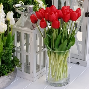 Tulipan otwarty natural touch premium czerwony