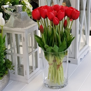 Tulipan tulipany bukiet silikon czerwony 5 szt.