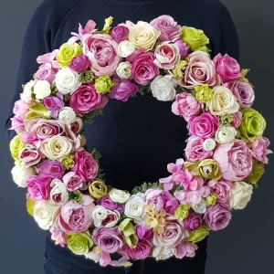 Wianek na drzwi kominek Flora 45cm