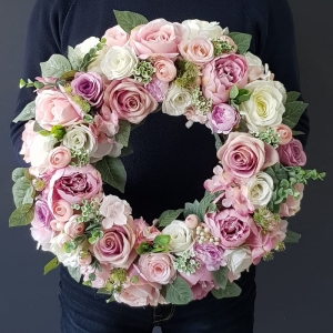 Wianek na drzwi kominek Bloom 45cm