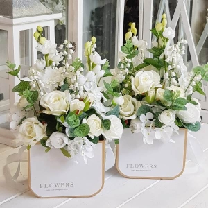 Flowerbox kwiaty w pudełku biały box S Torebka