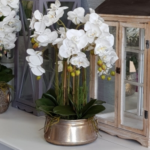 Storczyk sztuczny orchidea silikon biały