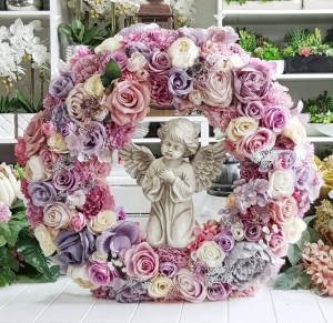 Wianek na drzwi kominek Bloom 65 cm