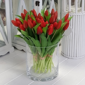 Tulipan tulipany pąki silikon premium 7szt. czerwone 32cm