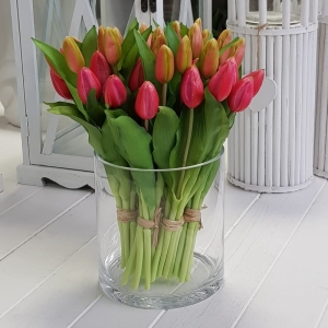 Tulipan tulipany pąki silikon premium 7szt. c.róż 32cm