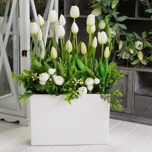 Kompozycja Pretty white białe tulipany L