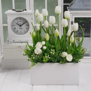 Kompozycja Pretty white białe tulipany M