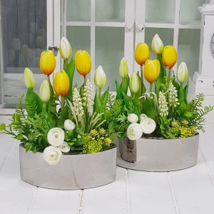  Tulipany silikonowe kompozycja Agnese mini silver żółta