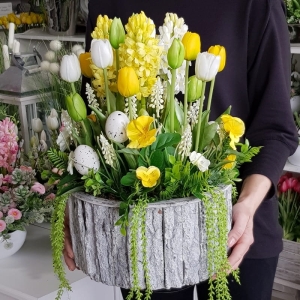 Kompozycja Klara ogródek tulipany silikon hiacynty XL