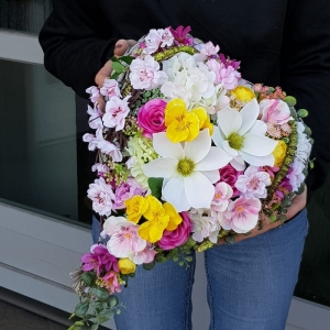 Kompozycja nagrobna serce rattan Crystal 40 cm 