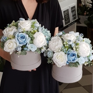 Flowerbox Kaya kwiaty w pudełku box na prezent welur L
