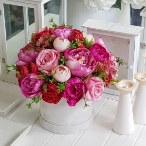 Flowerbox Sabina kwiaty w pudełku box premium welur XL