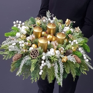 Kompozycja świece wieniec adwentowy Messa 60cm