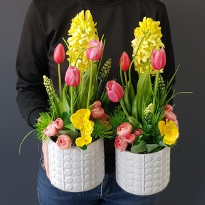 Kompozycja tulipany i hiacynty mix kolorów