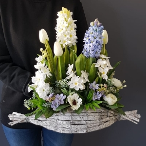 Wiosenna kompozycja ogródek donica z kory Stella new 50cm