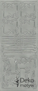 Stickersy naklejki ażurowe samoprzylepne Narożnik 1894 srebrny 
