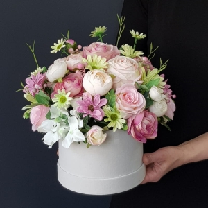 Flowerbox na prezent kwiaty premium box welur Bona L