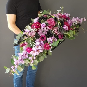 Kompozycja wiązanka nagrobna Miranda + bukiet do kompletu  140cm
