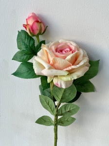 Róża gumowana silikon kwiat roślina premium 65cm duża główka