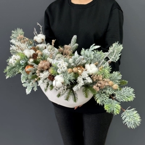 Kompozycja święta zima ptaszki światełka Karin 95cm 