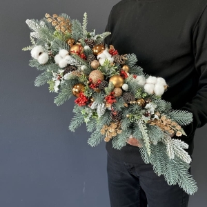 Kompozycja stroik na stół Boże Narodzenie 80cm naturalny