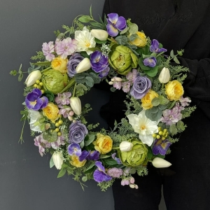 Wianek na drzwi kominek ścianę lato dekoracja 45cm Loreta wz.2