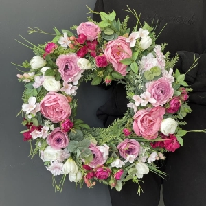 Wianek na drzwi kominek ścianę lato dekoracja 45cm Loreta wz.3