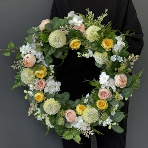 Wianek na drzwi kominek ścianę wiosna dekoracja 55cm Aniela wz.1