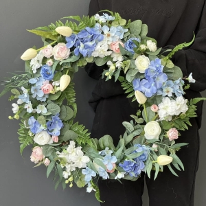 Wianek na drzwi kominek ścianę wiosna dekoracja 55cm Aniela wz.2