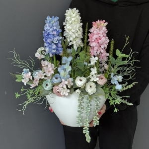Kompozycja tulipany silikon hiacynty mix kolorów Veronica 