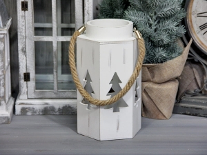 Lampion sznur drewno choinka 