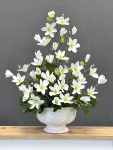 Magnolia biała magnolie silikon kompozycja kwiatowa Marocco