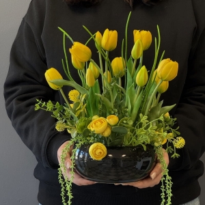 Kompozycja stroik tulipany białe Lalea yellow wz.5
