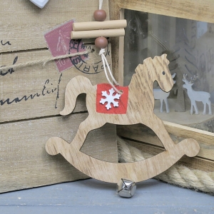 Konik na biegunach drewno naturalne gwiazdka