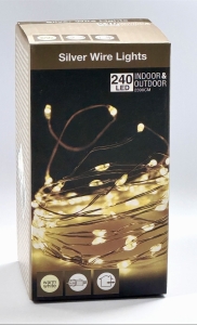 Światełka na druciku girlanda ciepłe 240 LED 24m na prąd