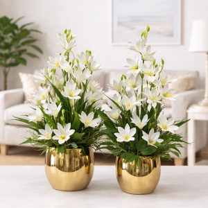 Magnolia biała magnolie silikon kompozycja kwiatowa Maria gold M