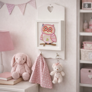 Wieszak listownik sowa shabby chic