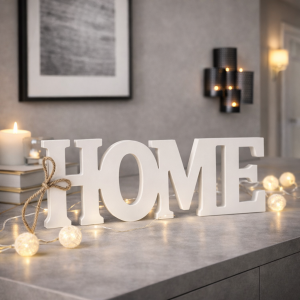 Napis drewno ze sznurkiem Home