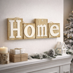 Napis zawieszka dekoracja HOME drewno natural