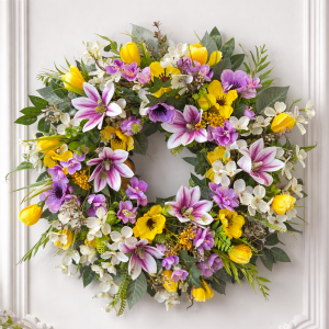 Wianek na drzwi kominek ścianę dekoracja Floris spring wz.1