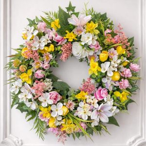 Wianek na drzwi kominek ścianę dekoracja Floris spring wz.3